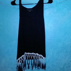 Light black top with fading fringe